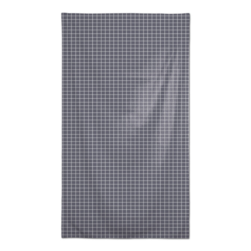 Rectangular Geometric Polyester Tablecloth, Dark Gray