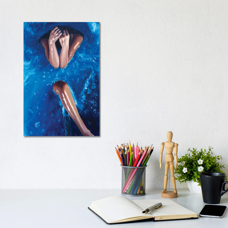 Blue II by Julia Ryan - Wrapped Canvas Painting, 20.32 cm H x 30.48 cm W