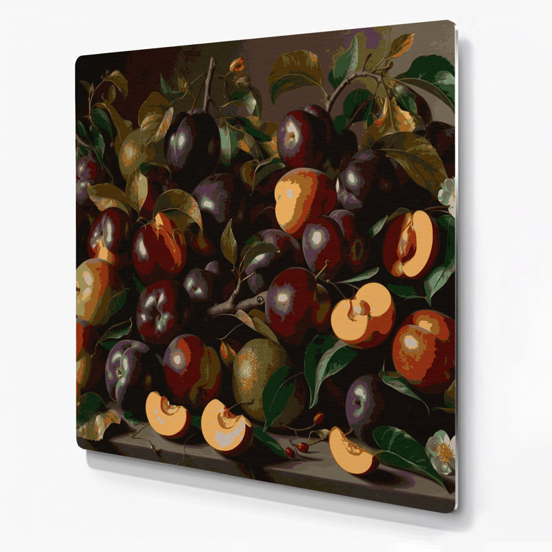 «Fruit Pluot», art mural en métal brun, H 32 po x l 32 po
