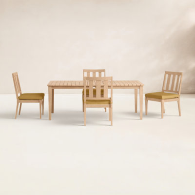 Samya 81" Eucalyptus Patio Dining Set