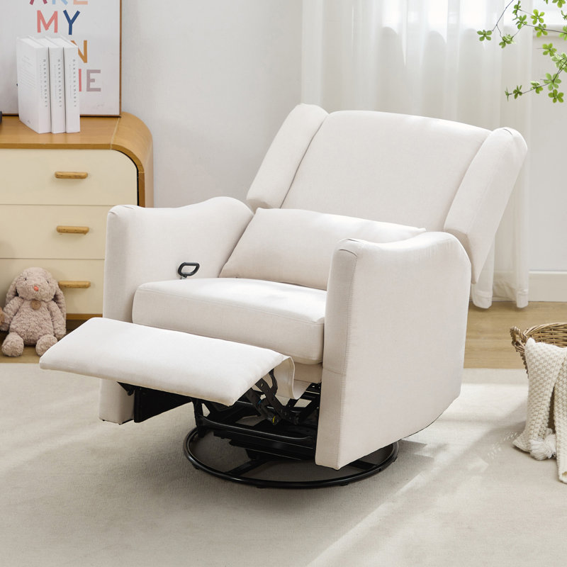 Fauteuil inclinable pivotant avec coussin, Lin beige incorrect