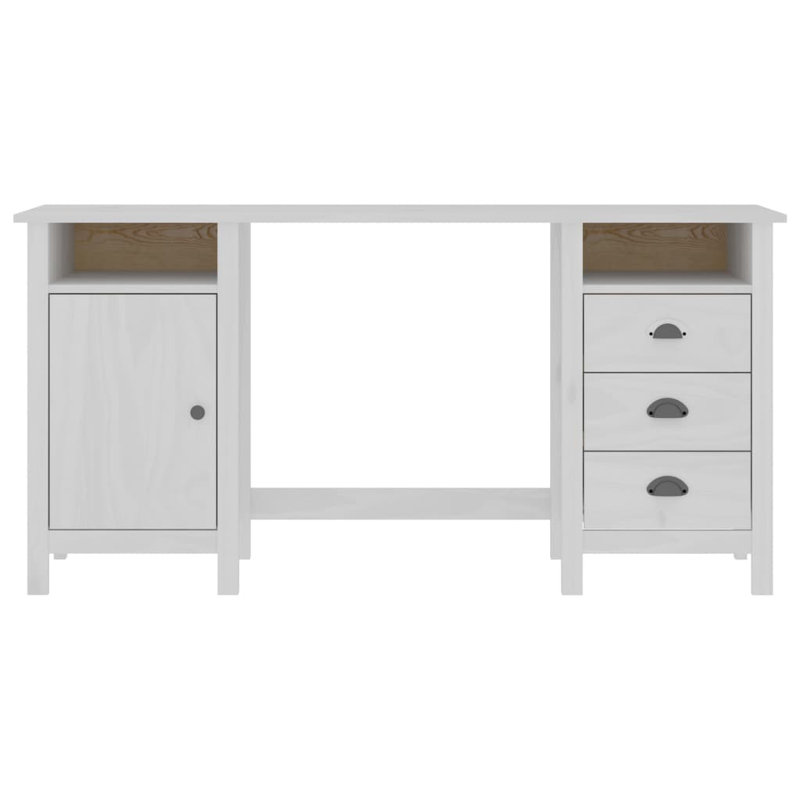 Miceli Hill Range Computer Desk, White, White