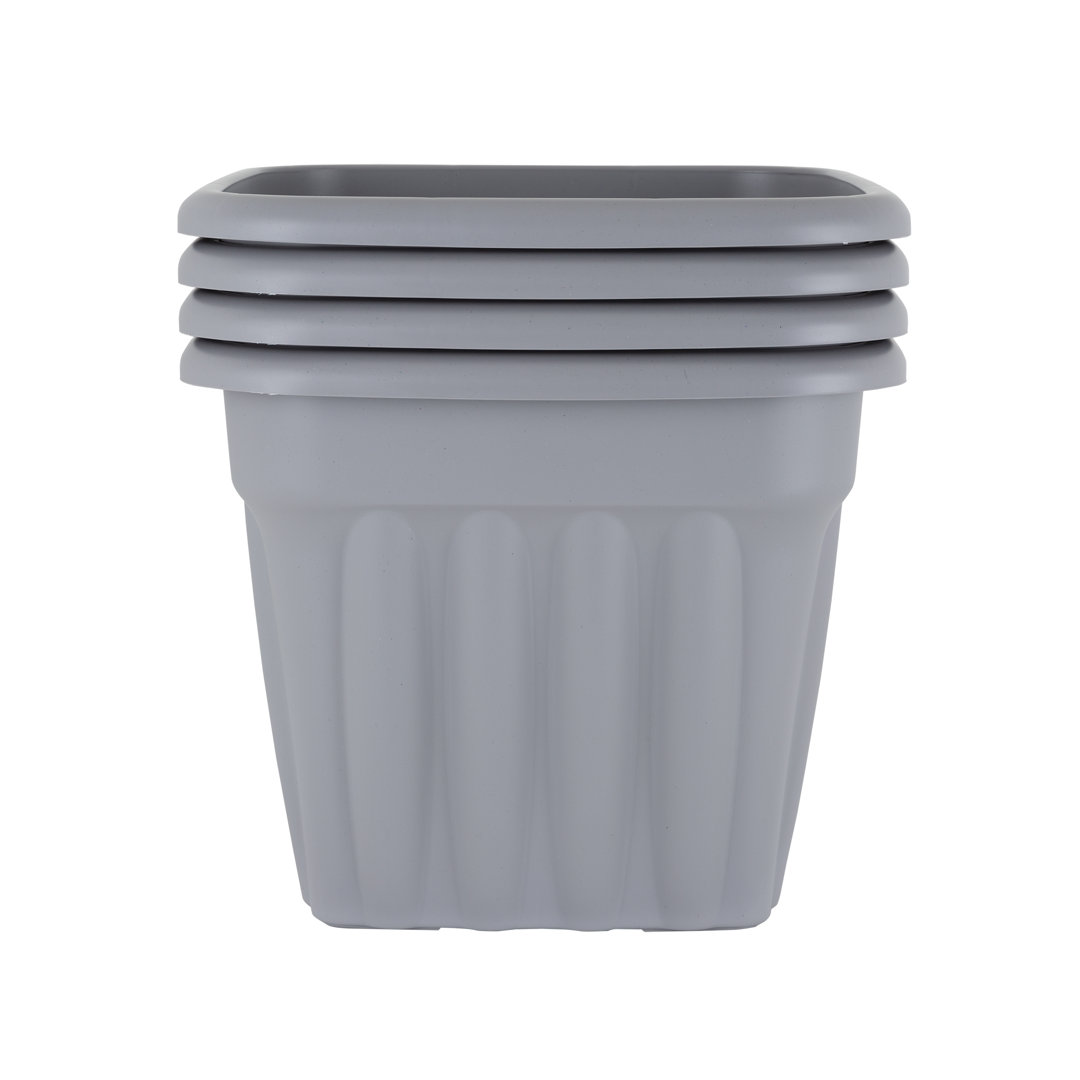 Wham Vista 49cm Square Planter Pack of 4 Upcycle Grey