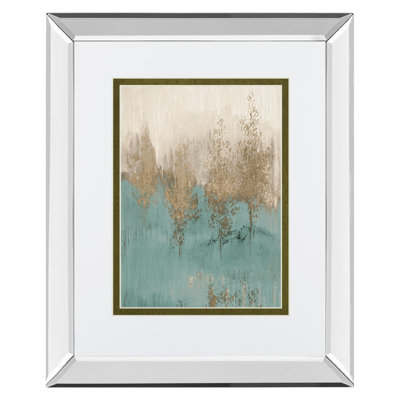 Golden Forest Glow Wall Art - 34" x 40" - Mirrored Frame