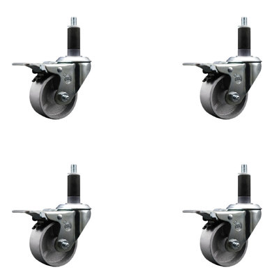 Jeu de roulettes semi-pivotantes extensibles