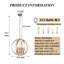 Lustre rond rétro en or simple avec 4 ampoules E12 chaudes