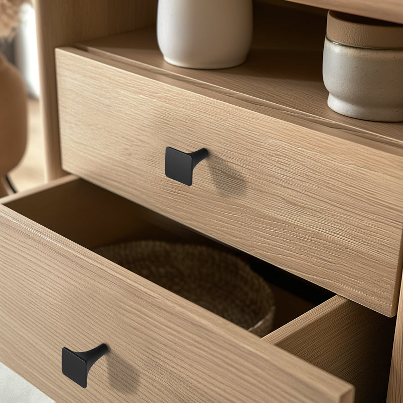 New Collection  Length Square Knob Multipack, Matte Black