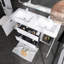 Meuble-lavabo mural double 60 po avec lavabo en résine Cararra