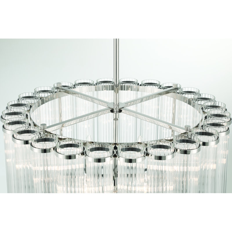 Lustre à 6 lumières Glacbury, Nickel satiné