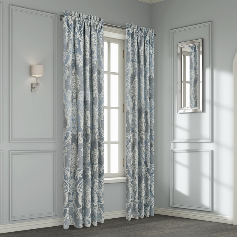 QUEENSBURY - STEEL BLUE 95" WINDOW PANEL PAIR, 50" W x 95" L