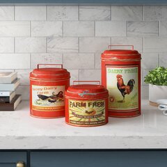 Barnyard Designs Kitchen Canister Set, Numbered Airtight Ceramic