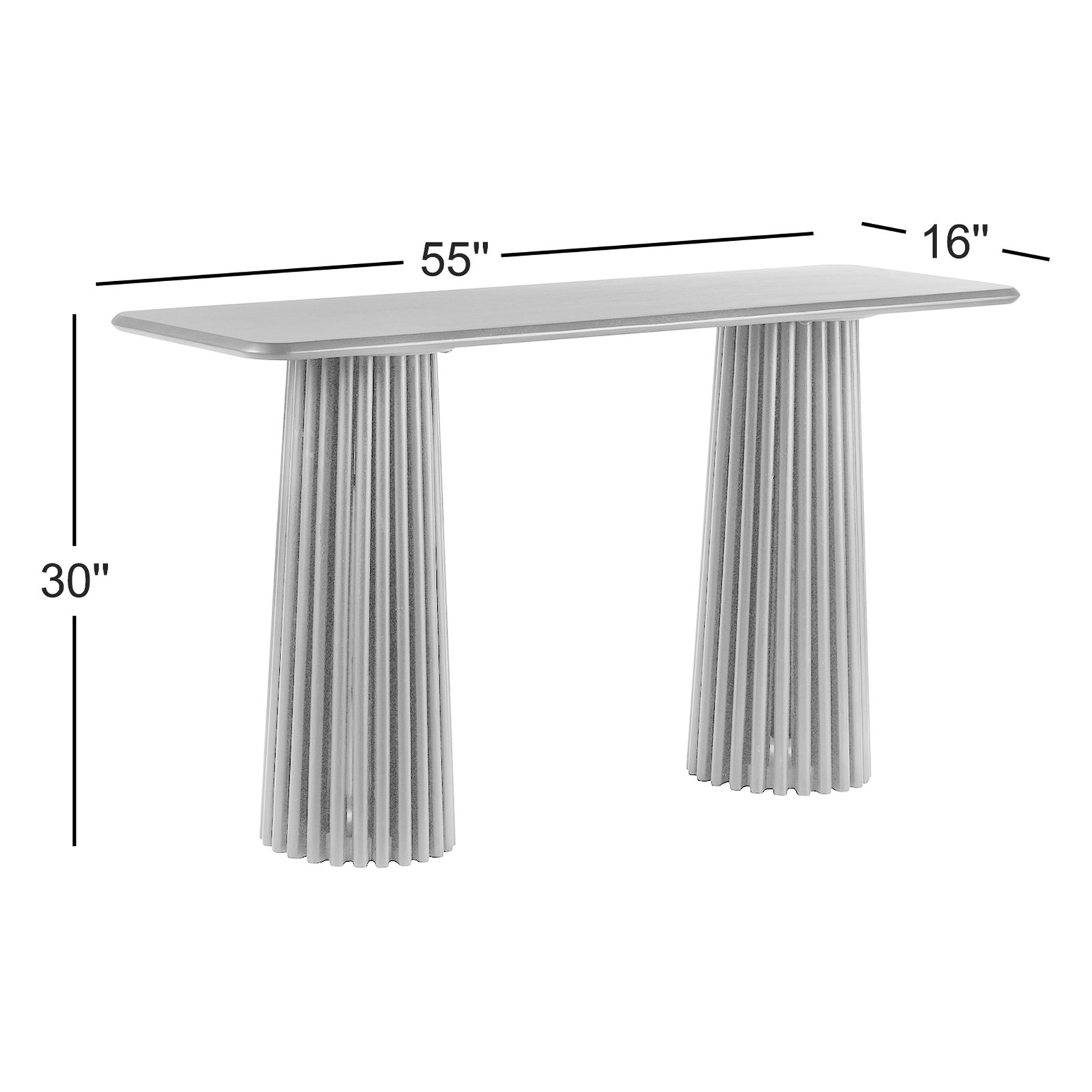 Roanne 55'' Solid Wood Console Table, Black