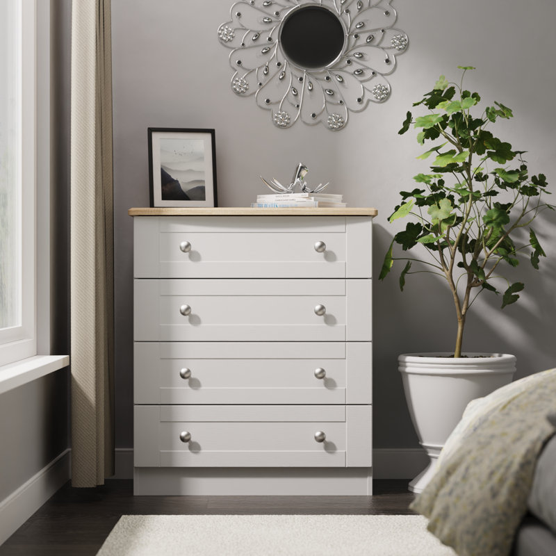 77cm W 4 - Drawer Chest of Drawers, Grey