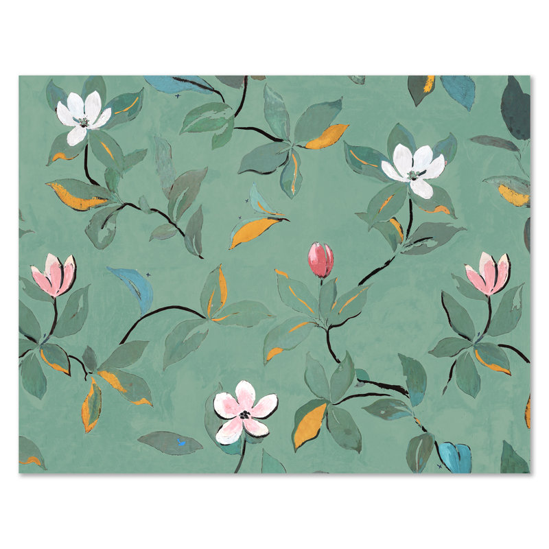 Green Magnolias Print by Paule Marrot, Unframed, 42" H x 54" W x 1.25" D