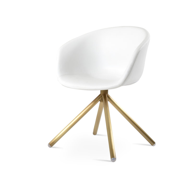 Fauteuil Tribeca, Blanc, Laiton