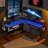 60" x 60" L-shaped Electric Standing Desk with Power Outlets & 2 Drawers-1008385941