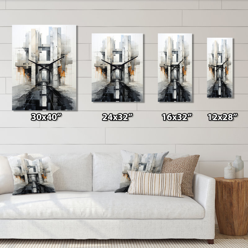Grey Bridge Bold Symmetry - Cityscapes Wall Clocks, Petit