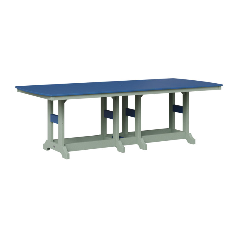 Table de salle à manger rectangulaire 96 po Berlin Gardens Garden Classic, Écume de mer, écume de mer, Bleu pacifique