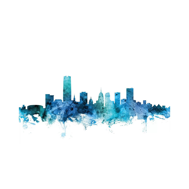 Oklahoma City Skyline by Michael Tompsett - 1 Piece Wrapped Canvas Wall Art, 66.04 cm H x 45.72 cm W x 3.175 cm D