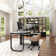 Black Office/Study Combination Set(Including Computer Desk,Writing Desk,Combination Bookcase)
