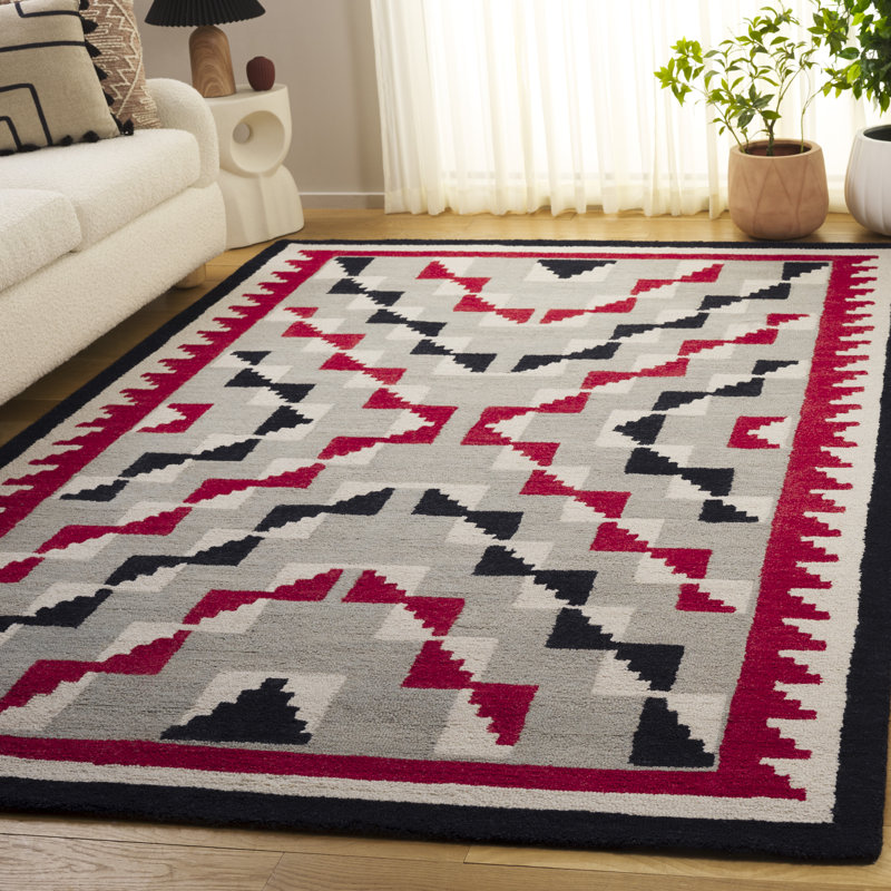 Tapis d'intérieur en laine touffeté à la main Kenya, Rectangle de 5 pi x 8 pi