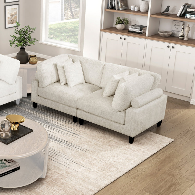 Causeuse Zoee, Microfibre/microsuède beige