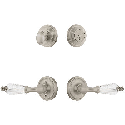 Nostalgic Warehouse Classic Rosette Entry Set with Parlour Crystal Lever