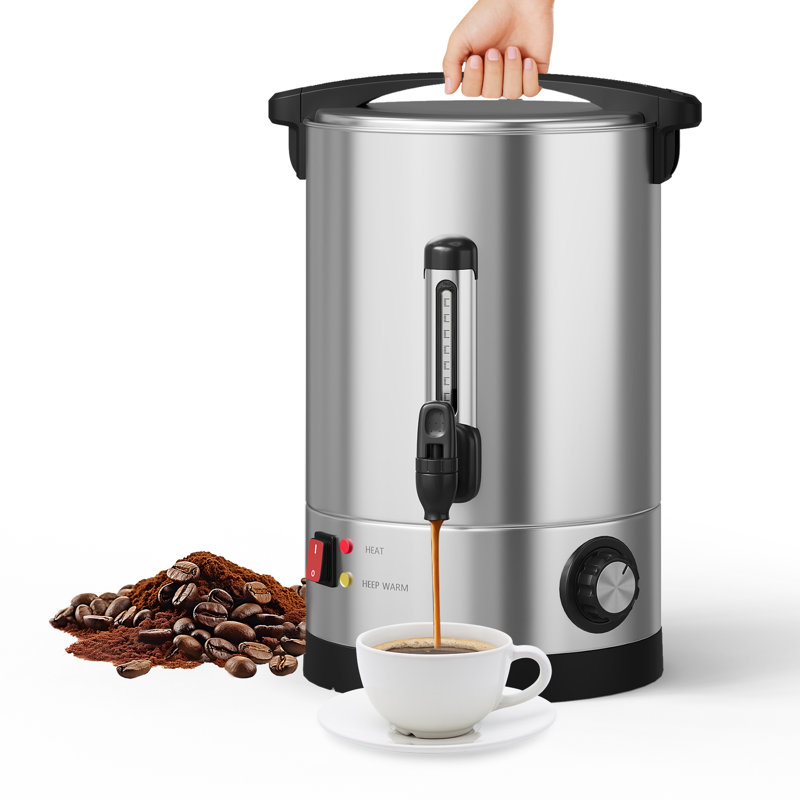 10L Commercial Coffee Urn – Stainless Steel Double Wall Hot Beverage Dispenser, Automatic Temperature Control, No-Drip Spout, Easy Clean for Catering, Parties, Events