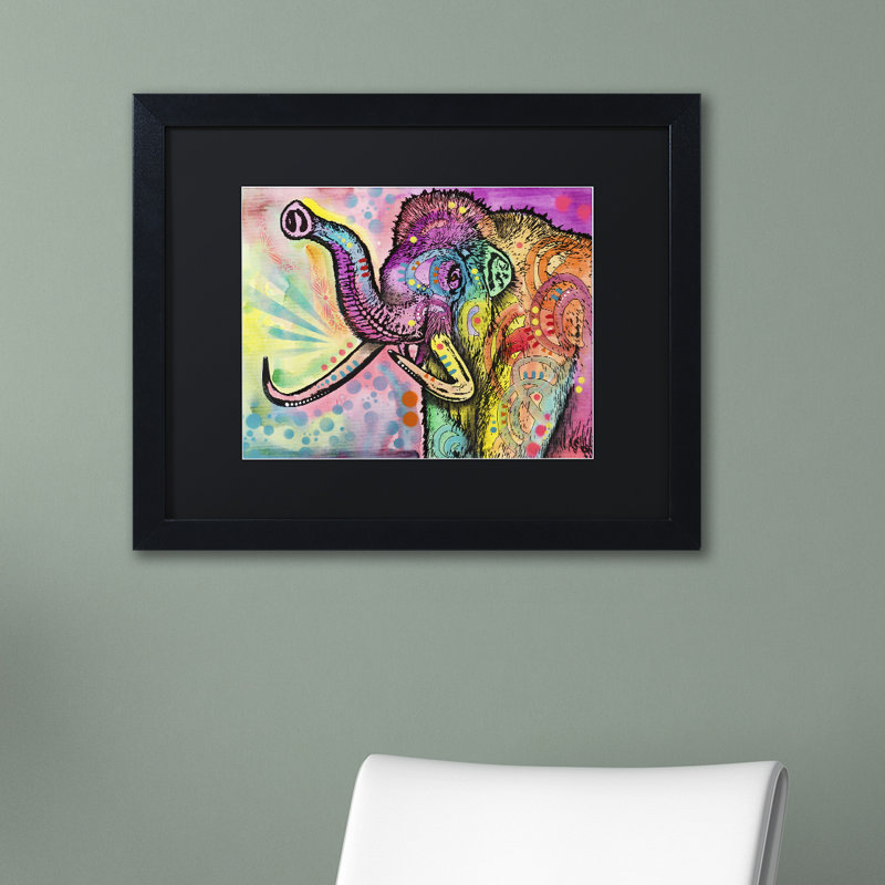 « lainely mammoth » par dean russo, impression encadrée, H 11 po x l 14 po x P 0,5 po, Chêne, Noir