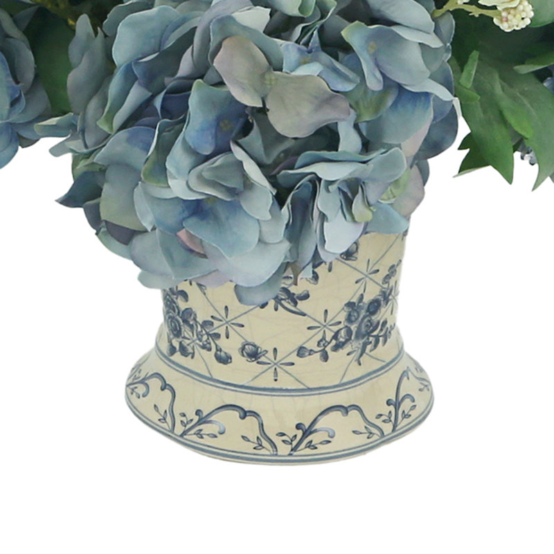 Floral Arrangement with Delphinium and Hydrangeas
