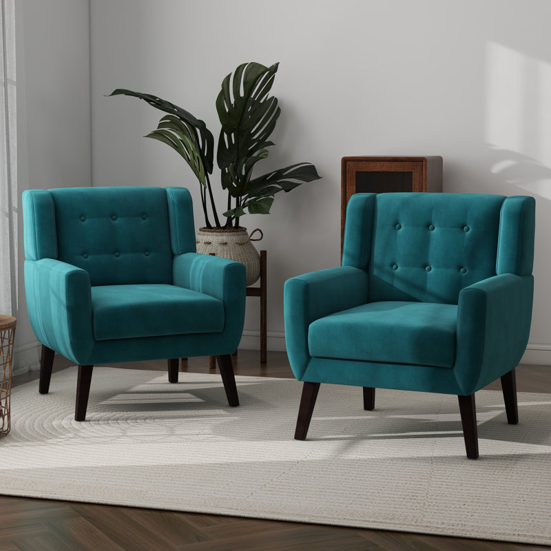 Fauteuil Jaqueze, Velours bleu