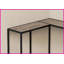 Table basse en stratifié brun peu encombrante - Table d'angle en métal noir pour le salon, design contemporain