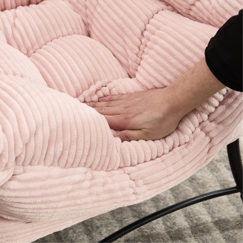 Pink Lazy Chair With , Structure And Comfortable Design, For Game Recreation Room Modern Reading Stable, Side Storage Living