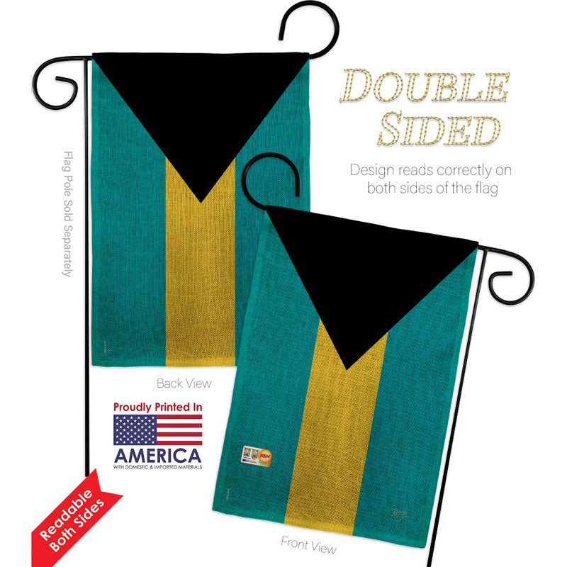 Polyester 2 côtés 18,5 x 13 po bahamas drapeau de jardin