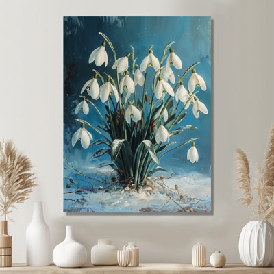 White Blue Ice Snowdrop Queen Of Winter II - Snowdrops Wall Art Print