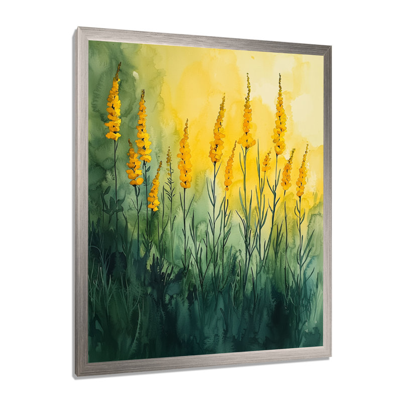 Nabors - art mural floral, H 32 po x l 16 po, Argent argent, Reproduction encadrée d'une seule photo