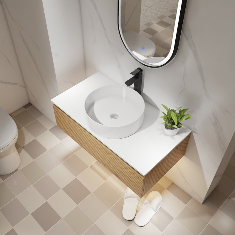 36" Floating Bathroom Vanity with Ceramic Sink & Soft-Close Drawer, 36"