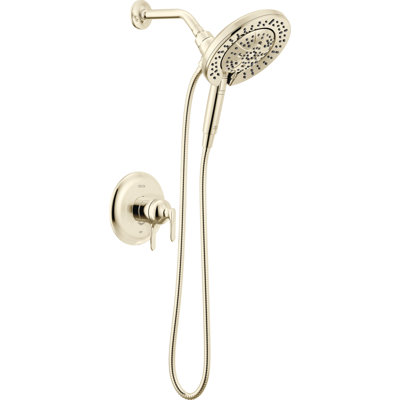 Delta Bonacci 17 Series Polished Nickel Dual-Function Shower Faucet Set with In2ition 2-in-1 Dual Shower Head with ProClean Spray, Valve Trim, Lumicoat Polished Nickel (Valve Not Included)