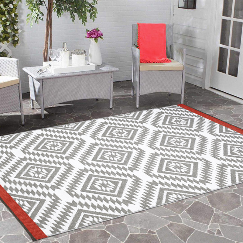Tapis en plastique d'intérieur / extérieur réversible à séchage rapide de qualité supérieure Fiesta, Rectangle 4 pi x 6 pi