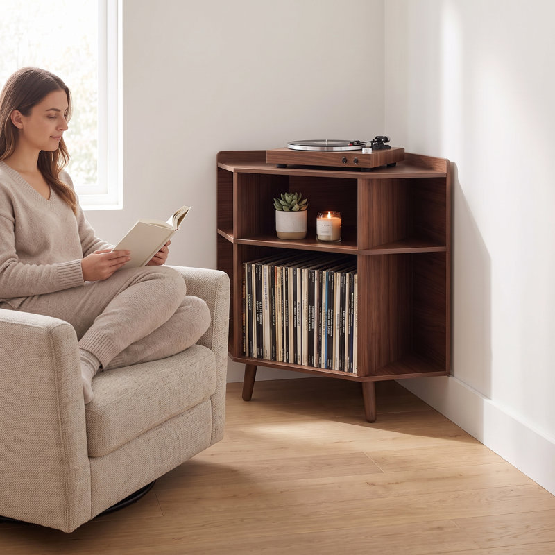 Support de coin pour tourne-disque avec station de charge et ports USB
