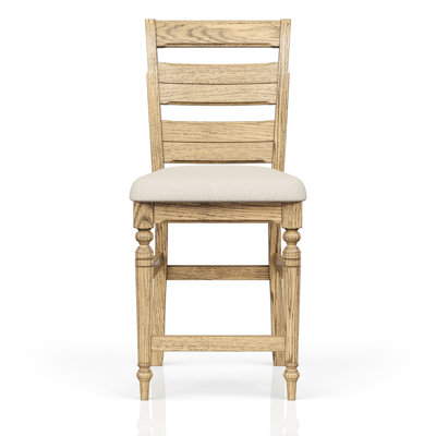 Back Counter Stool In Color, Comfortable Upholstered Seat, And Decorative Turned Legs, 43.13 Tall, 19.39 Deep, 23.81 Wide - Toned With Soft Stylish Front Footrest Support,