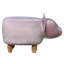 Pinky the Pig pink velvet footstool with wooden legs	
