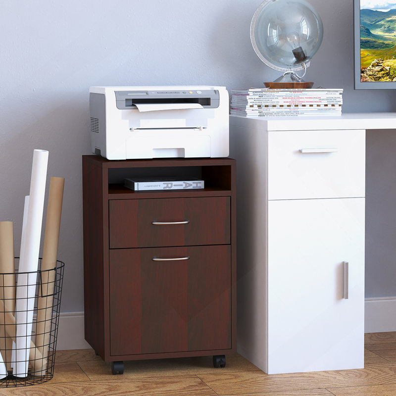 Organisateur de rangement mobile avec tiroir et armoire, support d'imprimante avec roulettes
