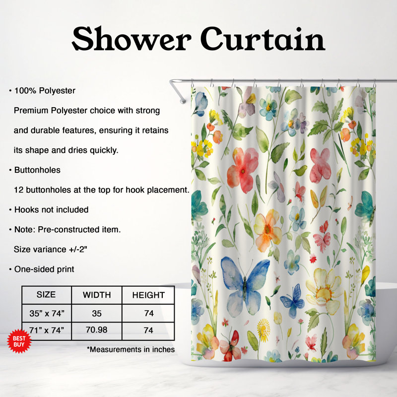 Spring Tint - Premium Shower Curtain, 74"H x 71"W