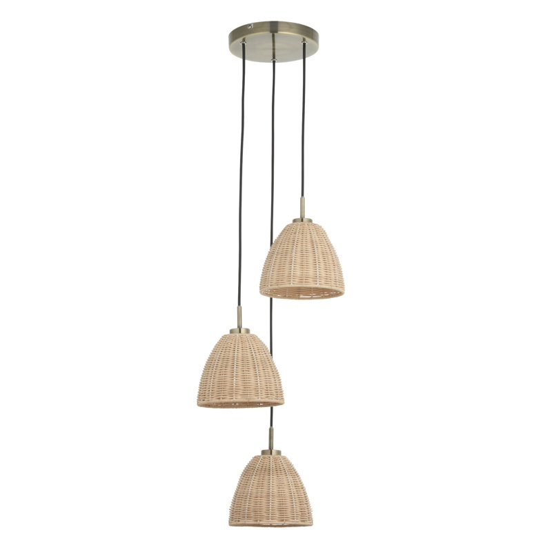 3 - Light Antique Brass Plate Pendant