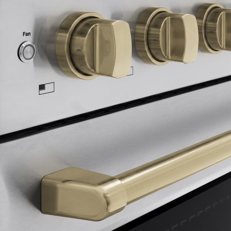 ZLINE Autograph 36 in. Paramount Induction Range with 5 Element Cooktop & Champagne Bronze Accents, Polished Gold