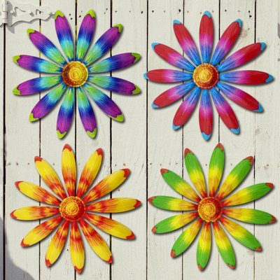 4-Piece Metal Sunflower Wall Decor Set