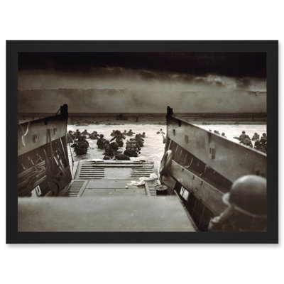 War Military History D Day Landing Normandy Into Jaws Of Death - Single Picture Frame Print