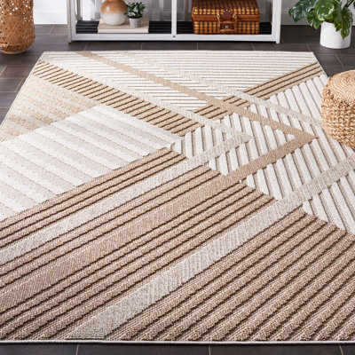 Global Geometric Indoor/Outdoor Area Rug in Brown