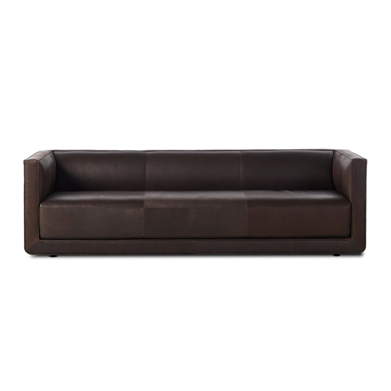 Phillip Sofa, Heirloom Cigar Top Grain Leather